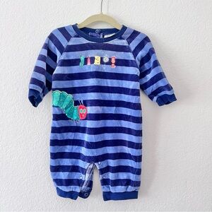 Vintage Carter’s Velvet Hungry Caterpillar Striped Embroidered Outfit Sz 3-6 m